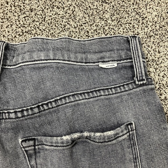 Mother Jeans Womens 26 The Scrapper Cuff Ankle Fray Distressed Black Fade USA - Picture 11 of 13